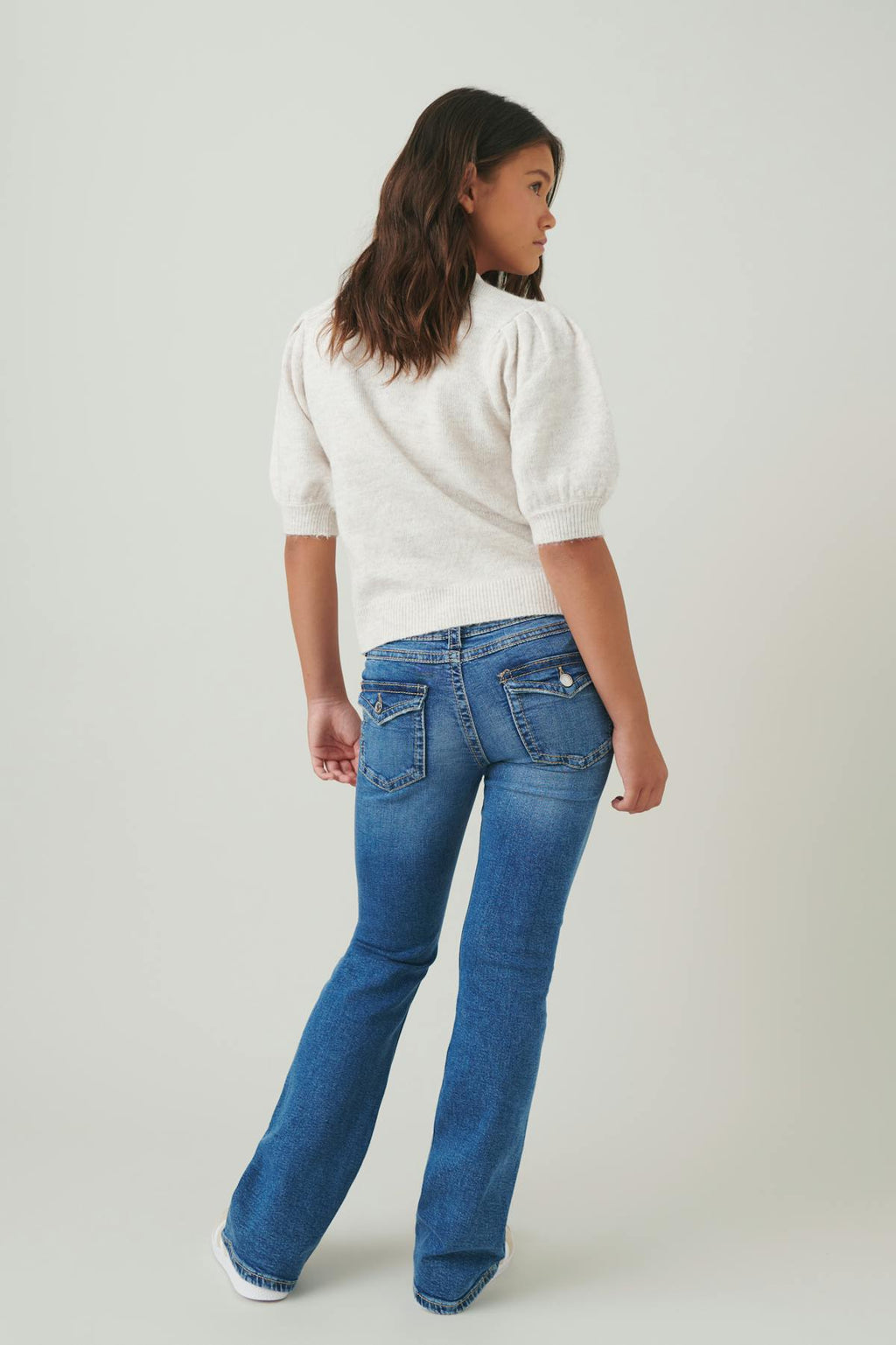 Chunky low flare jeans