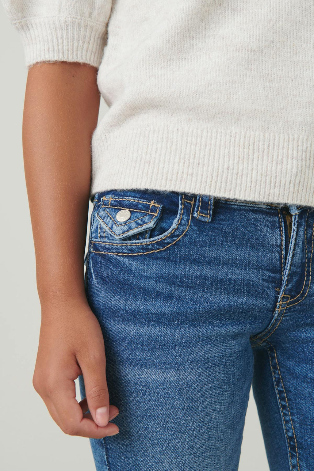 Chunky low flare jeans