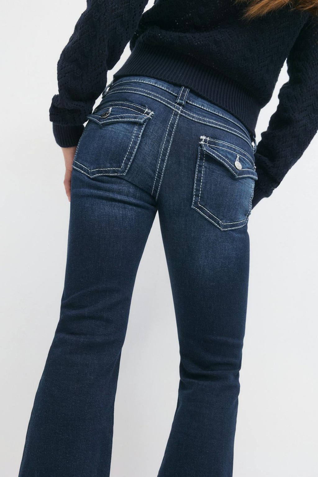 Chunky low flare jeans