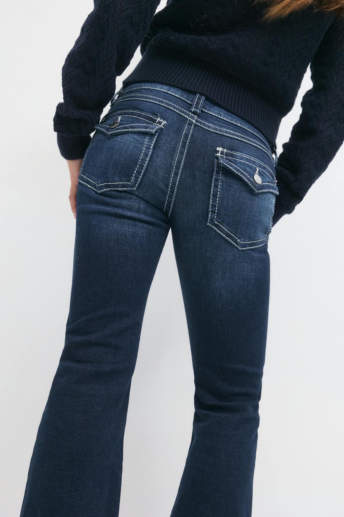 Chunky low flare jeans