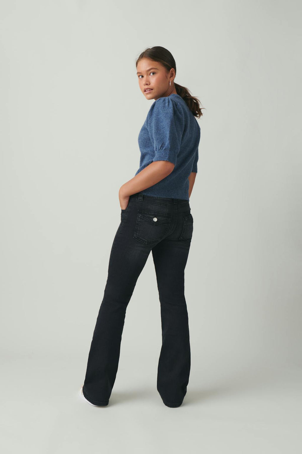 Chunky low flare jeans