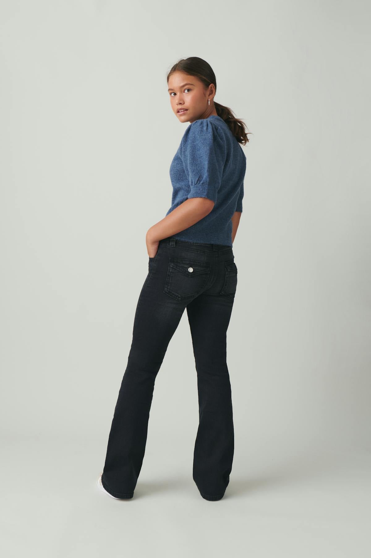 Chunky low flare jeans