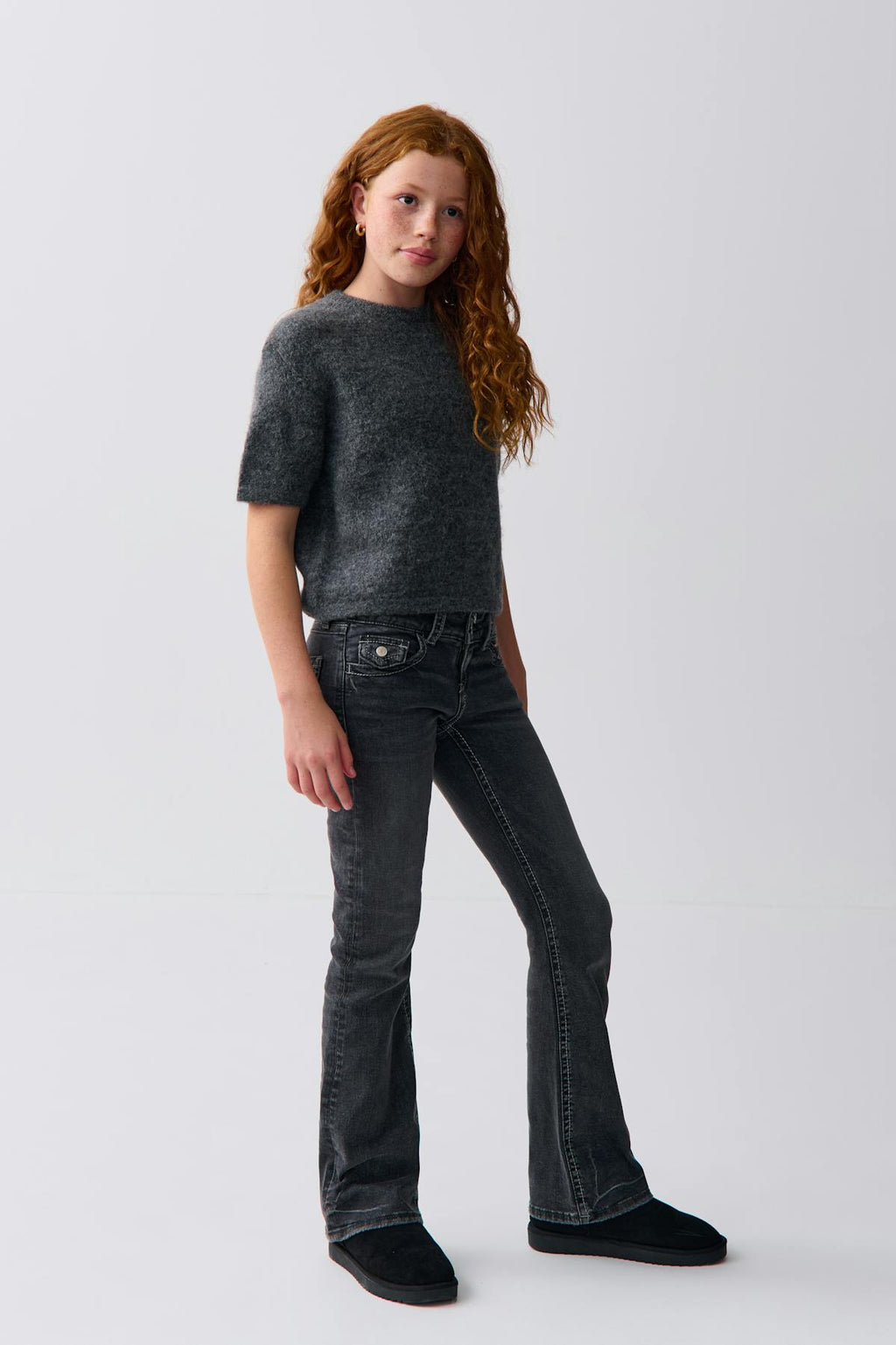Chunky basic flare jeans