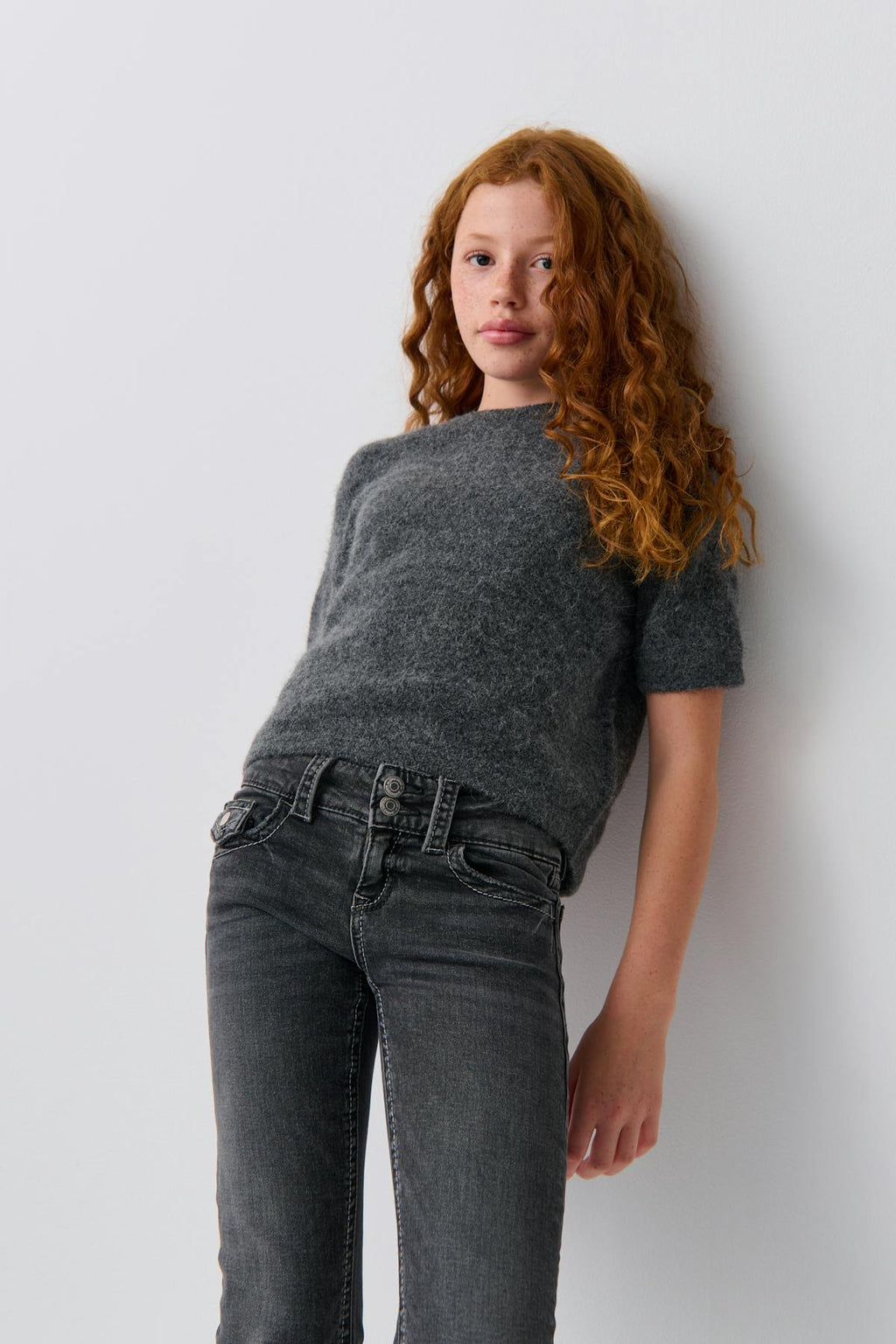 Chunky basic flare jeans