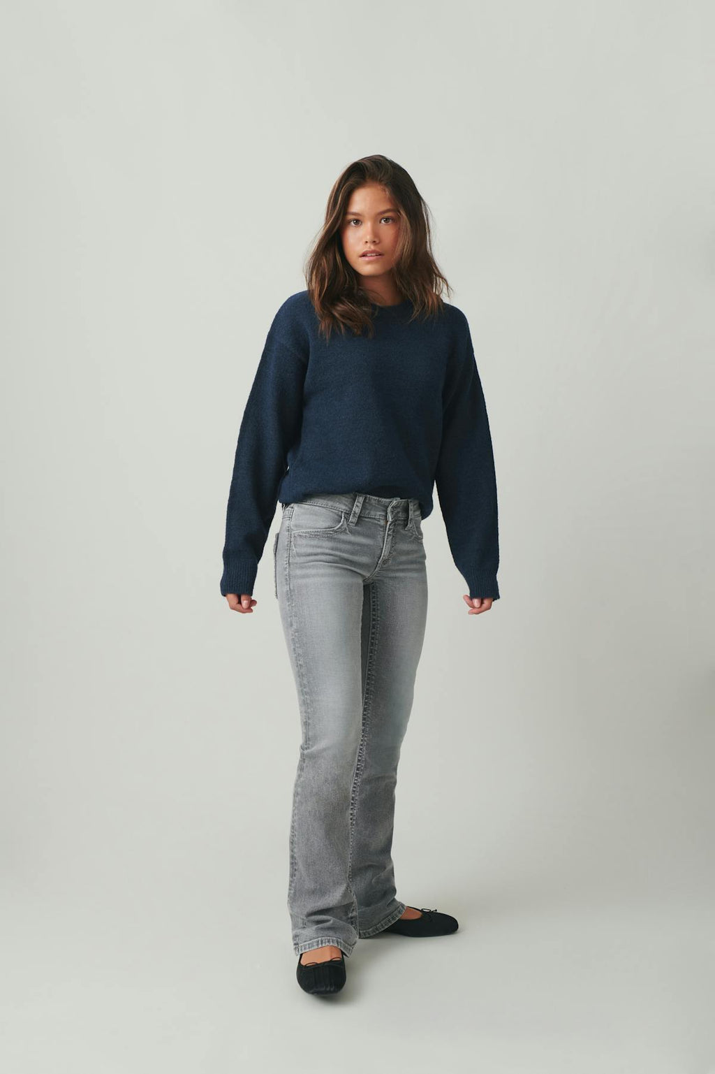 Low boot embroidery jeans