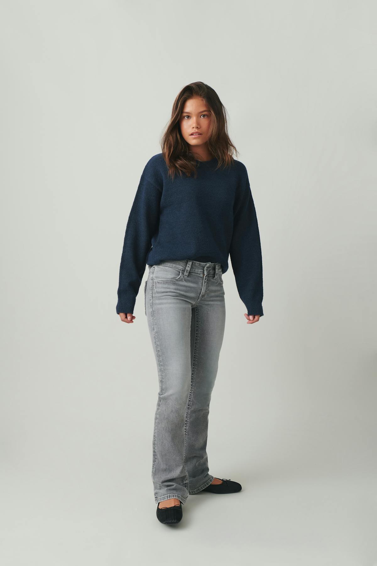 Low boot embroidery jeans