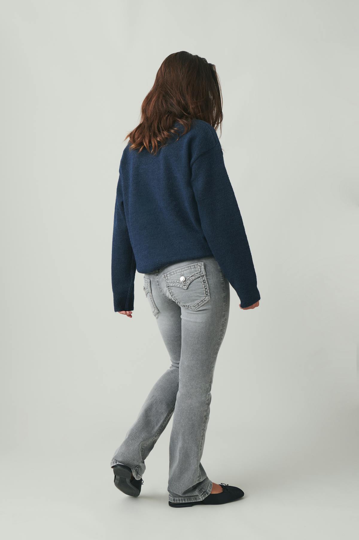 Low boot embroidery jeans