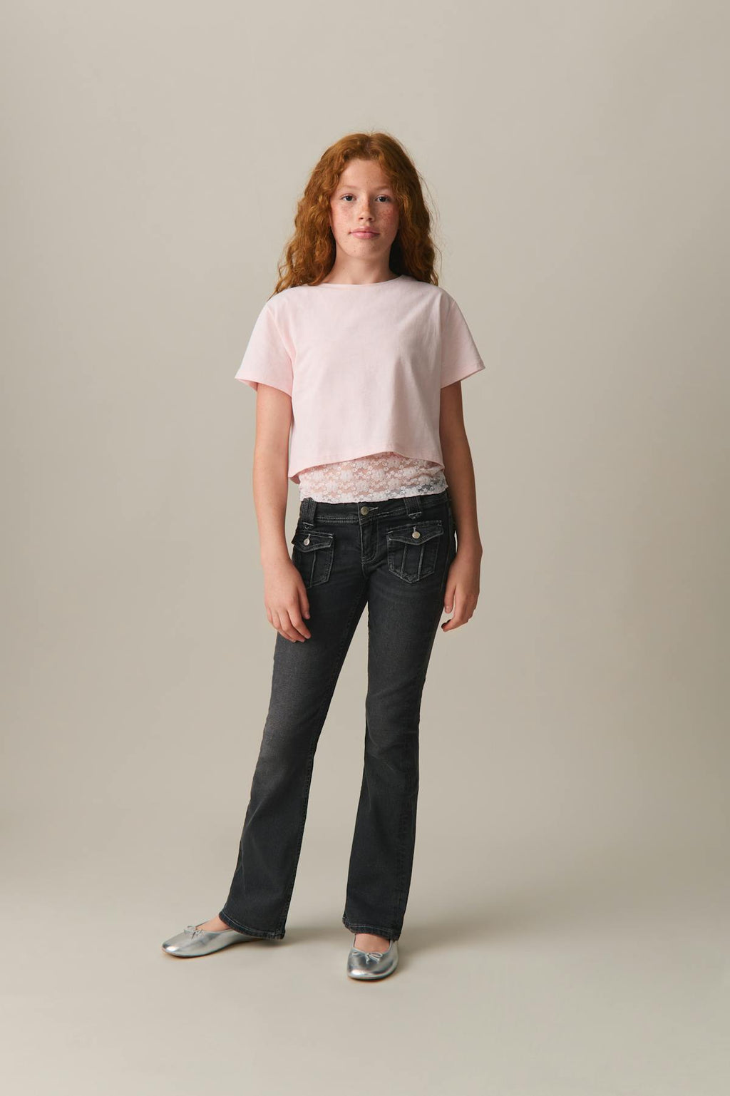 Front pocket bootcut jeans