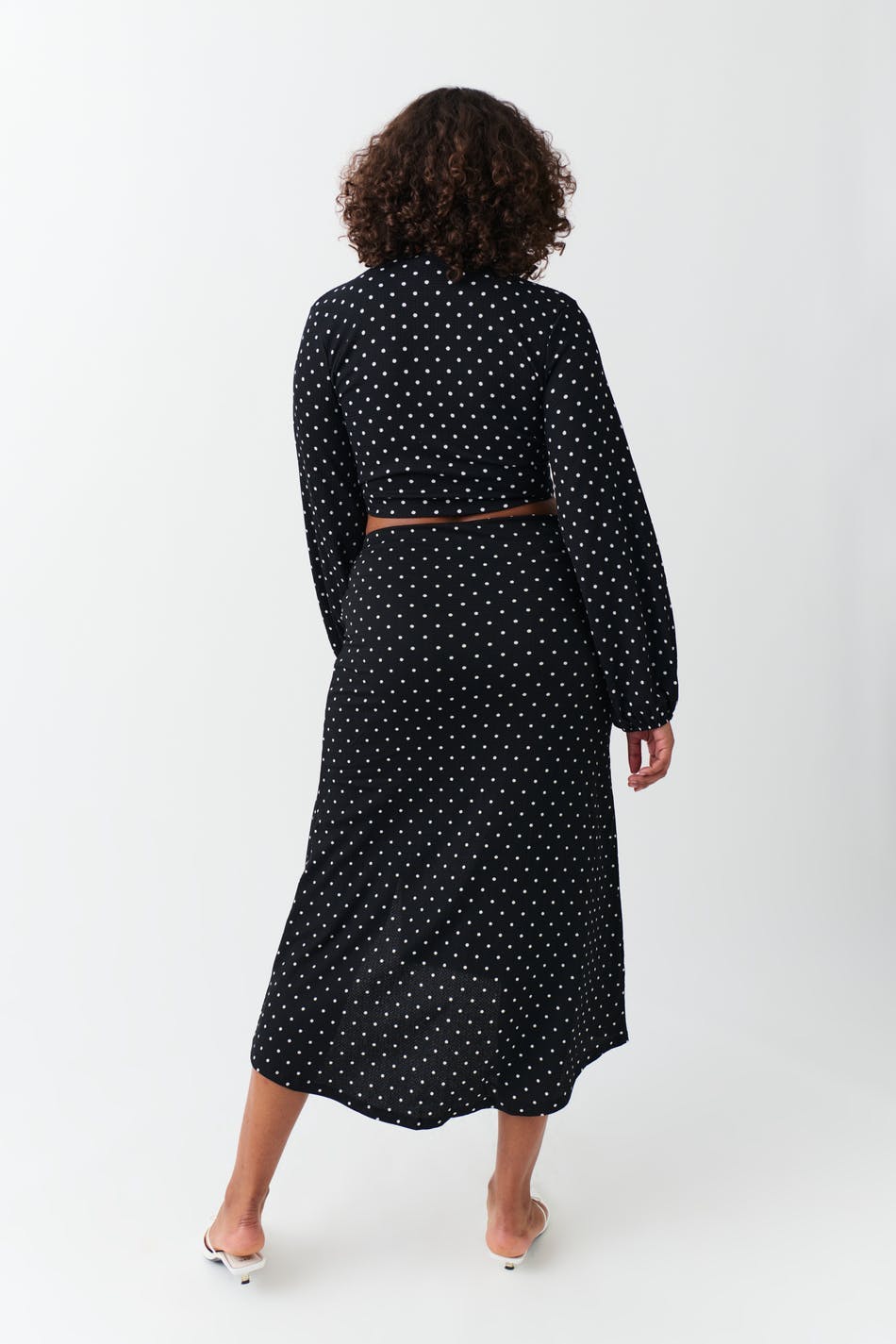Ruched midi skirt