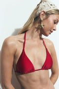 High shine bikini triangle top