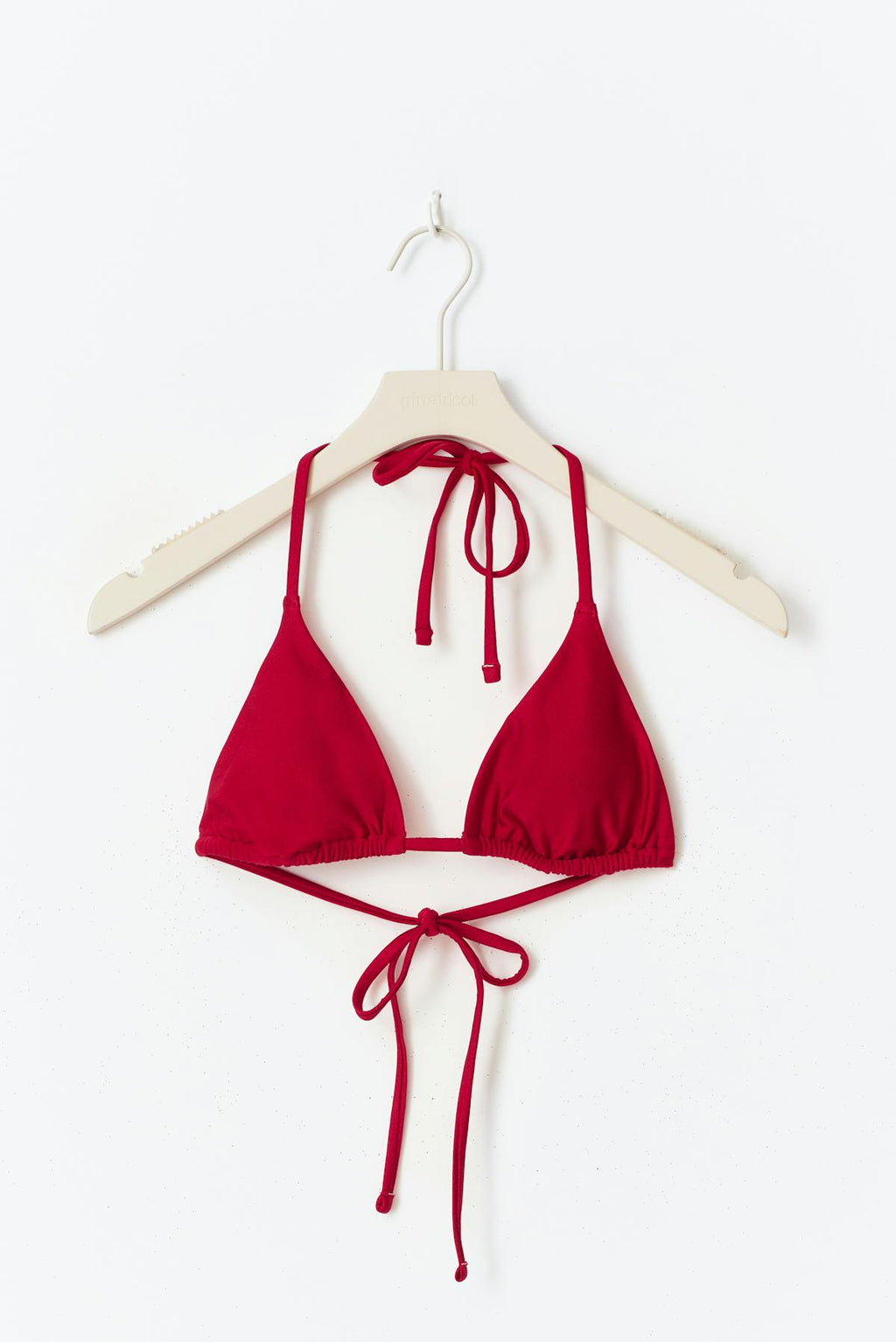 High shine bikini triangle top