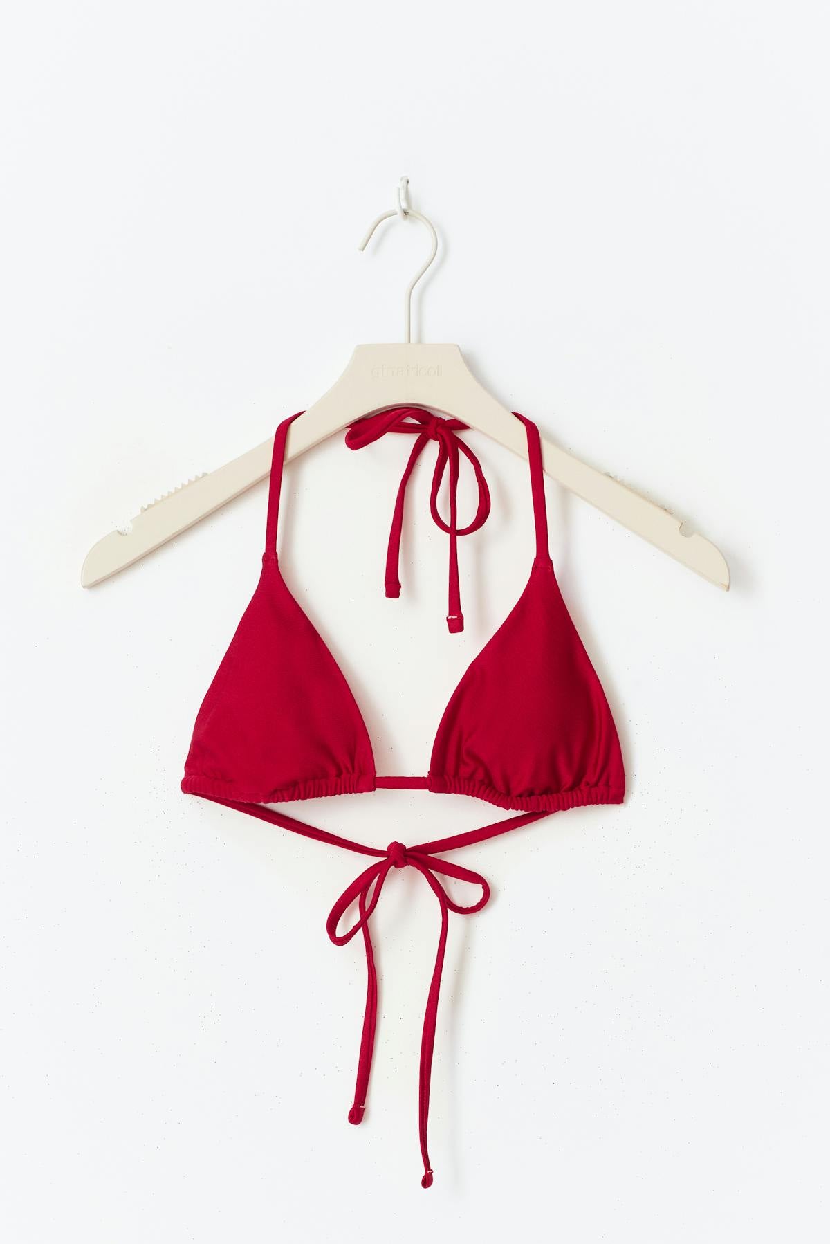 High shine bikini triangle top