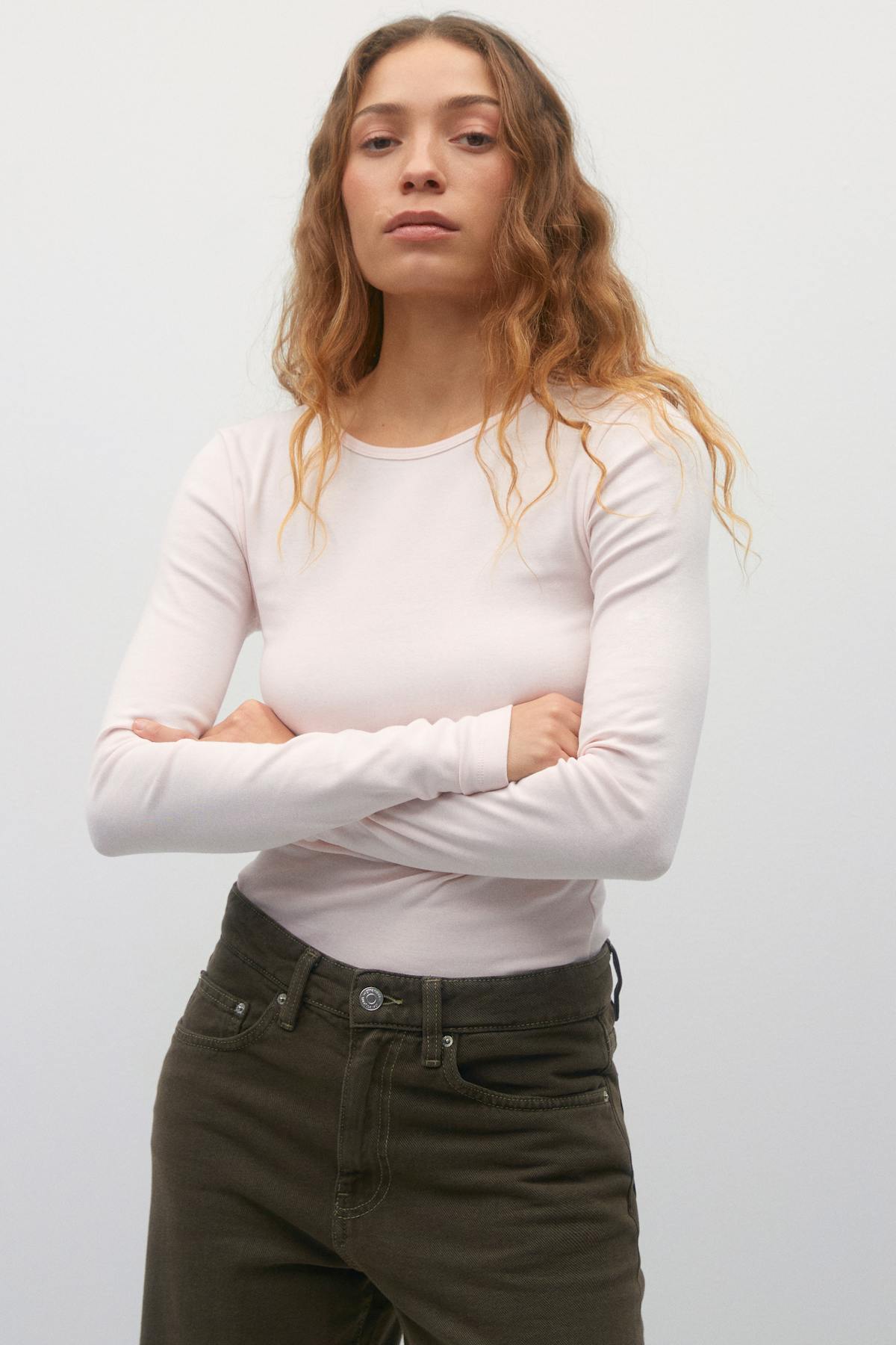 Tight fit long sleeve top