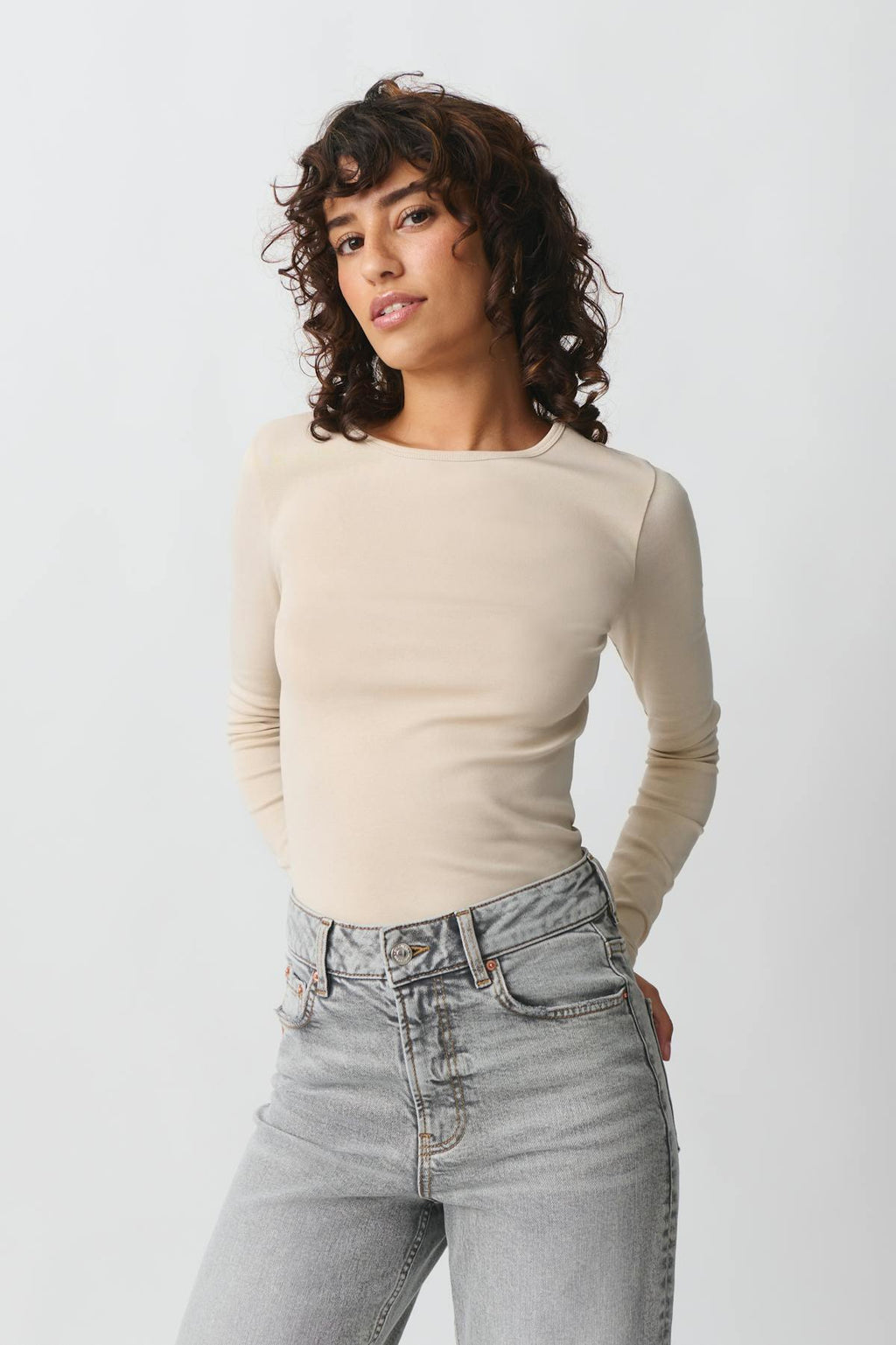 Tight fit long sleeve top
