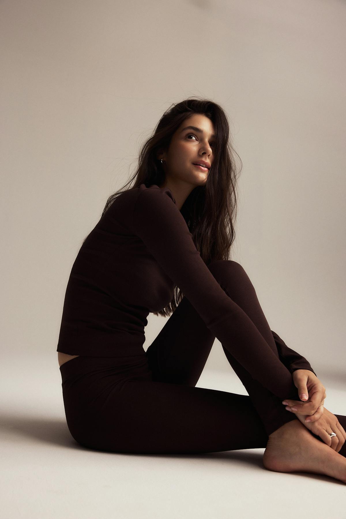 Tight fit long sleeve top