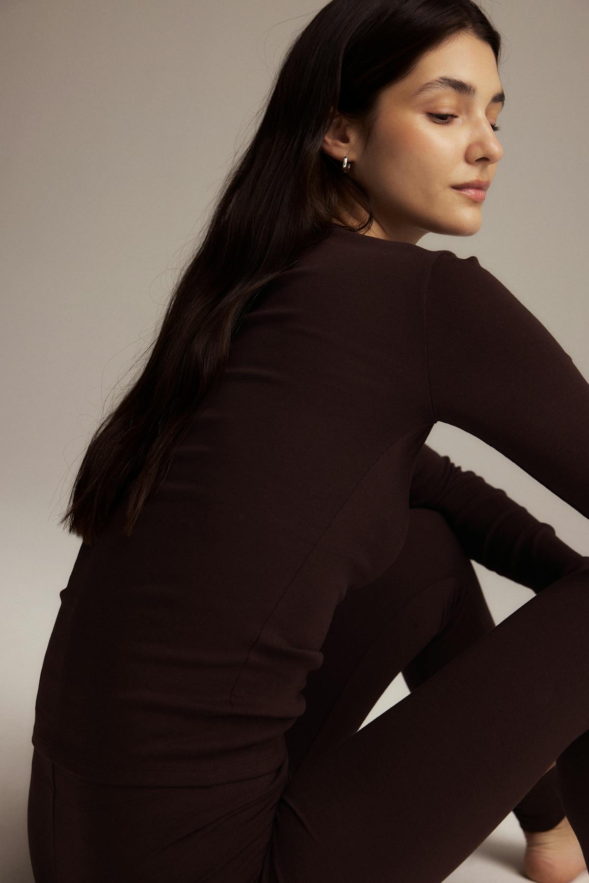 Tight fit long sleeve top