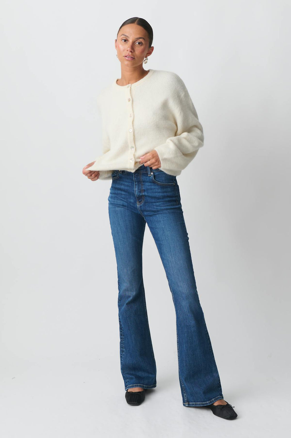 High bootcut jeans