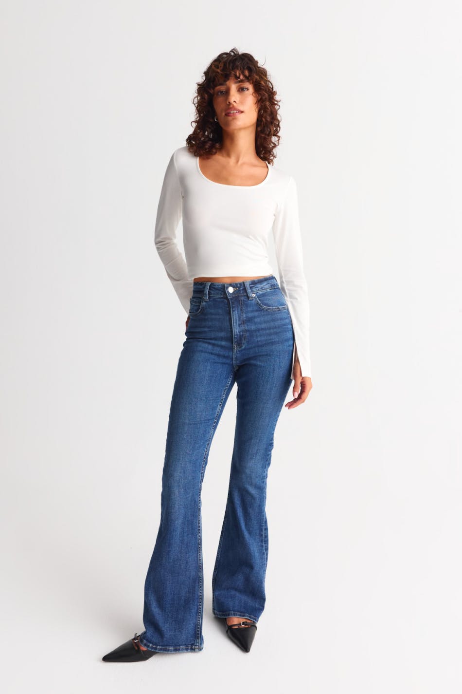 High bootcut jeans