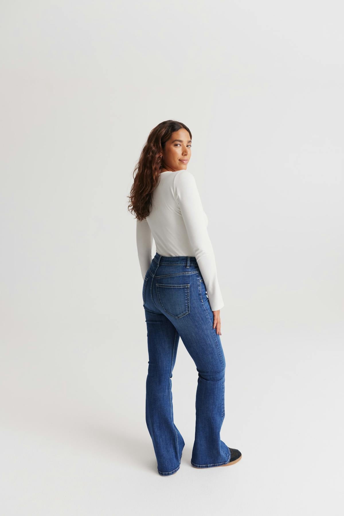 High bootcut jeans