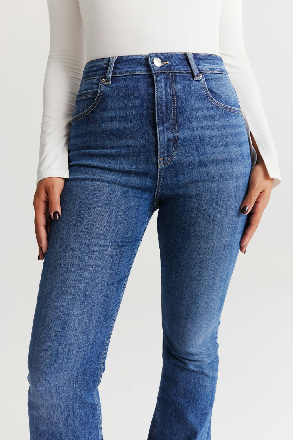 High bootcut jeans