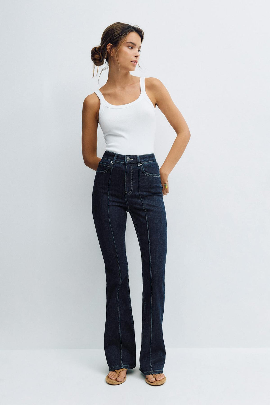 High bootcut jeans