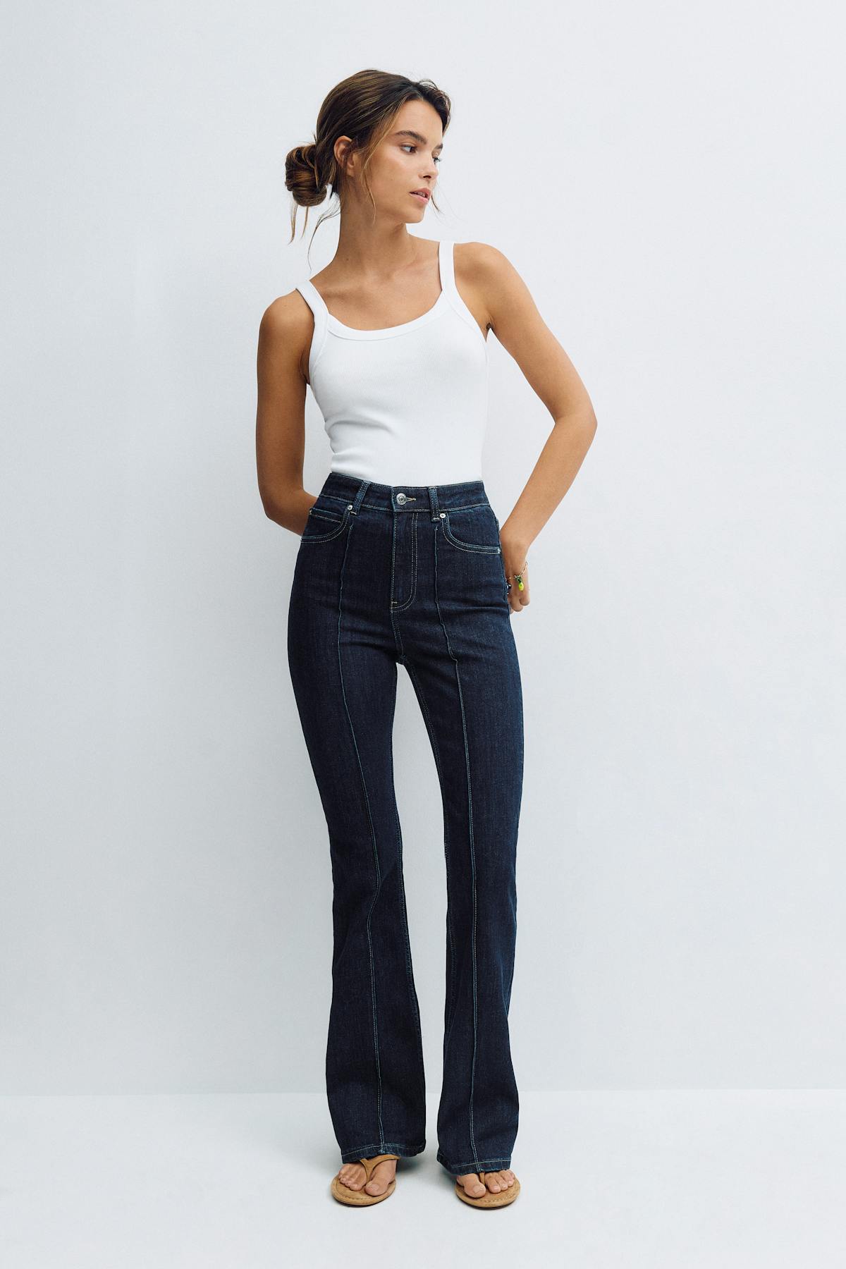 High bootcut jeans