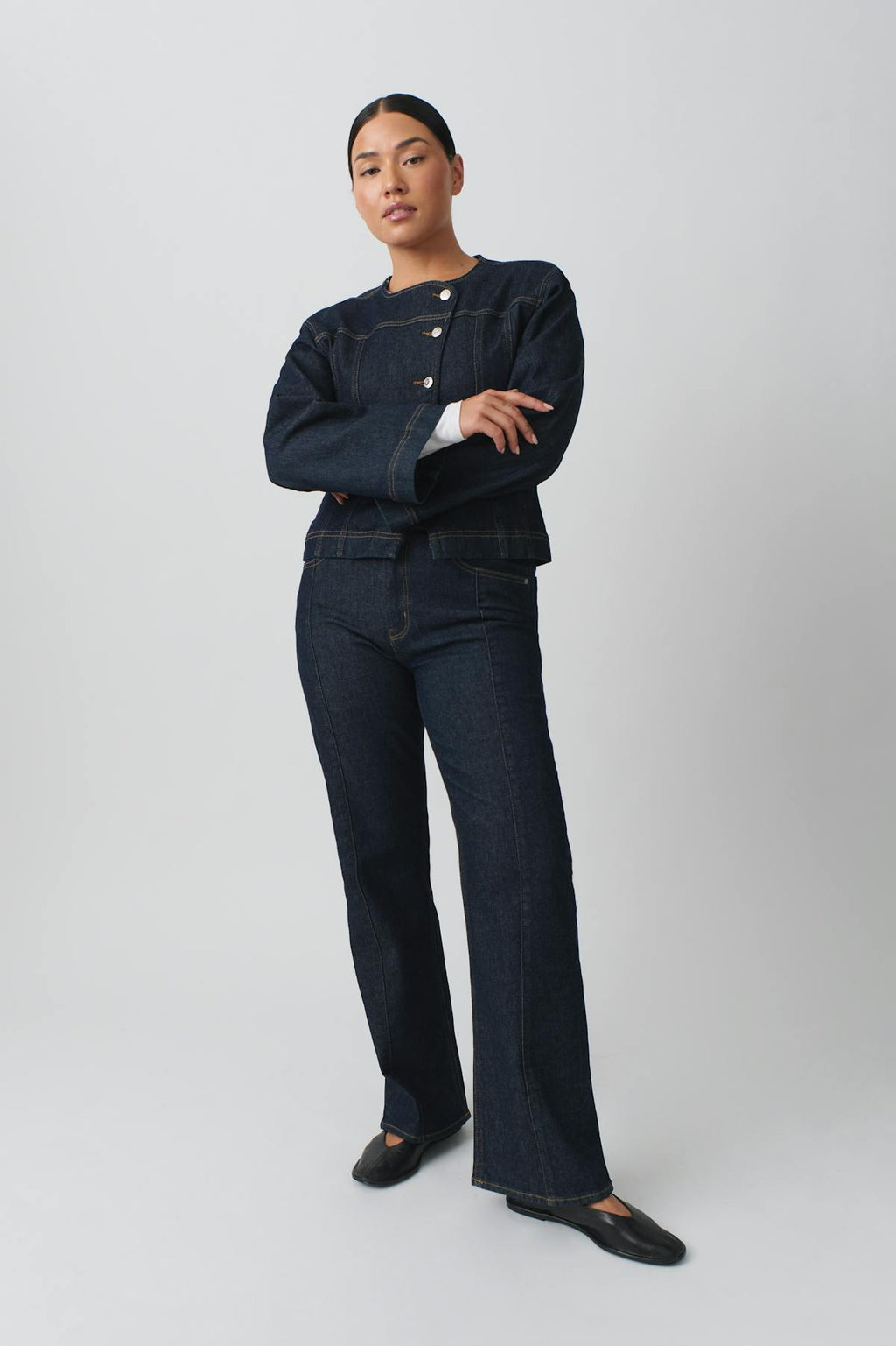 Front seam jeans