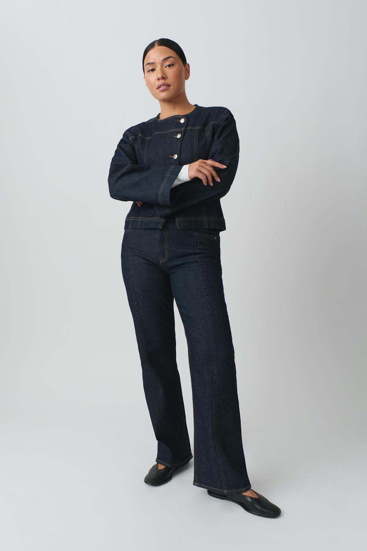 Front seam jeans
