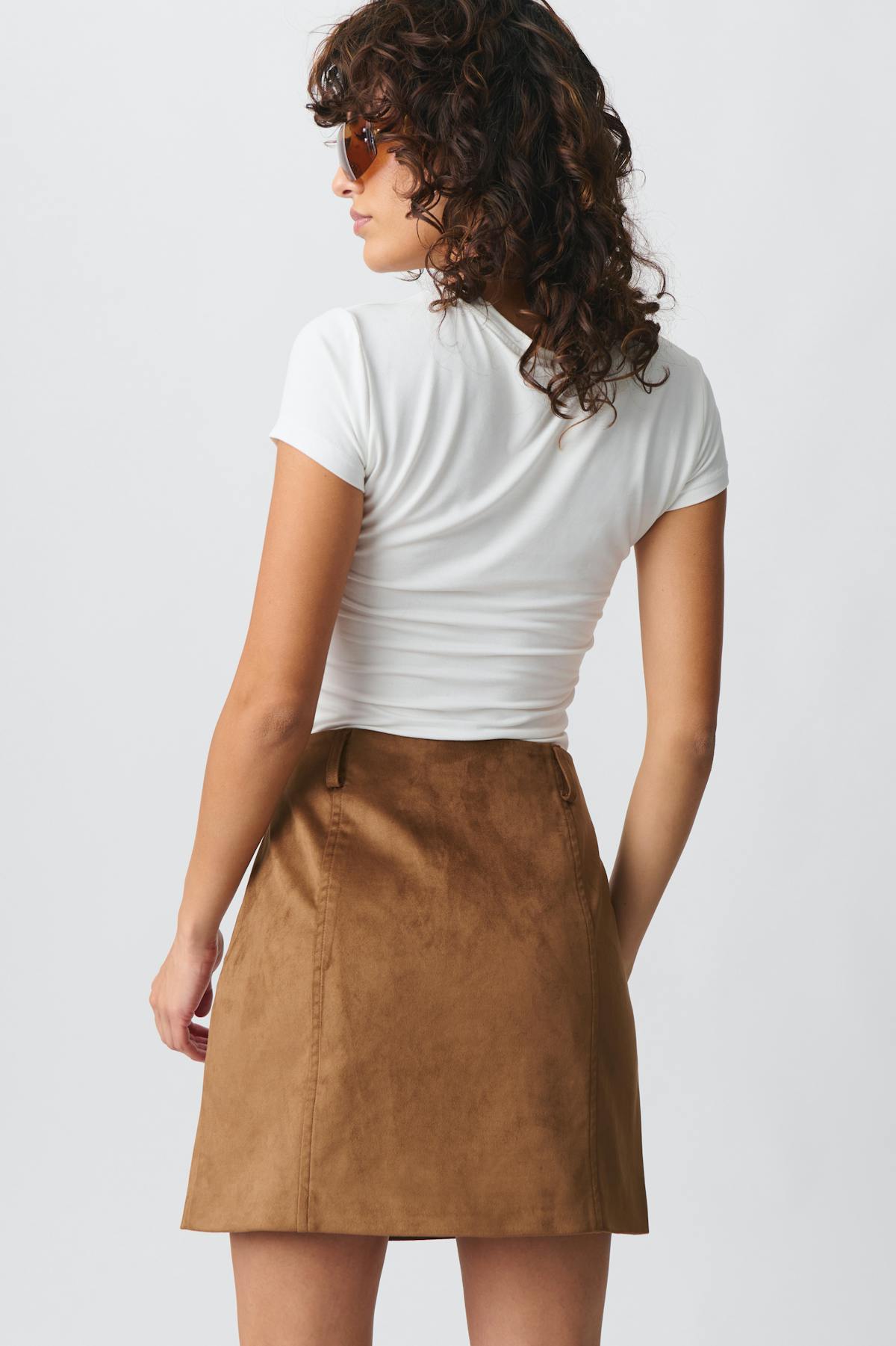 Faux mini suede skirt