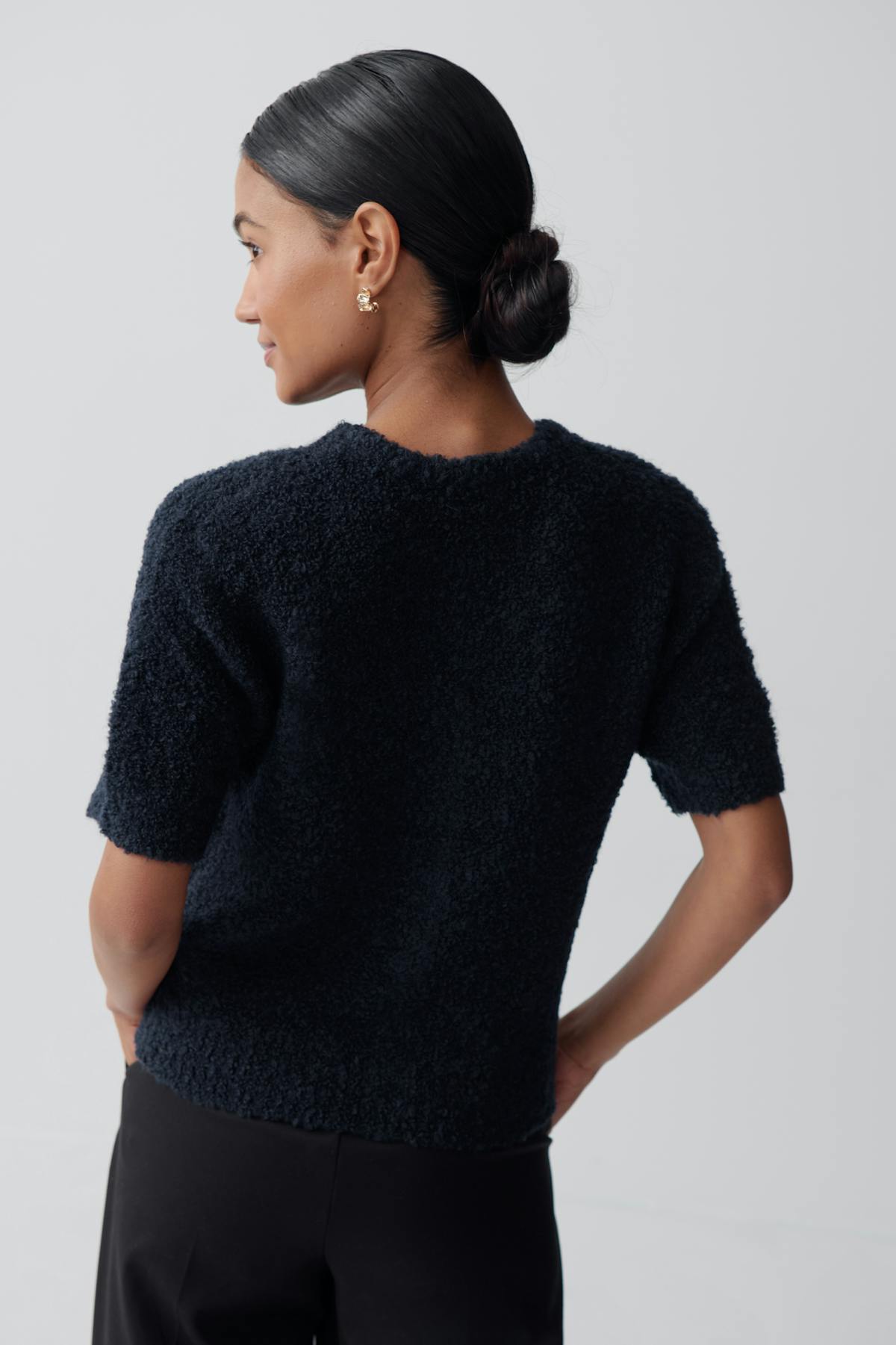 Knitted boucle cardigan