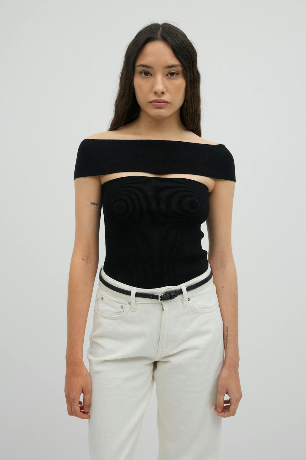Off shoulder knit top