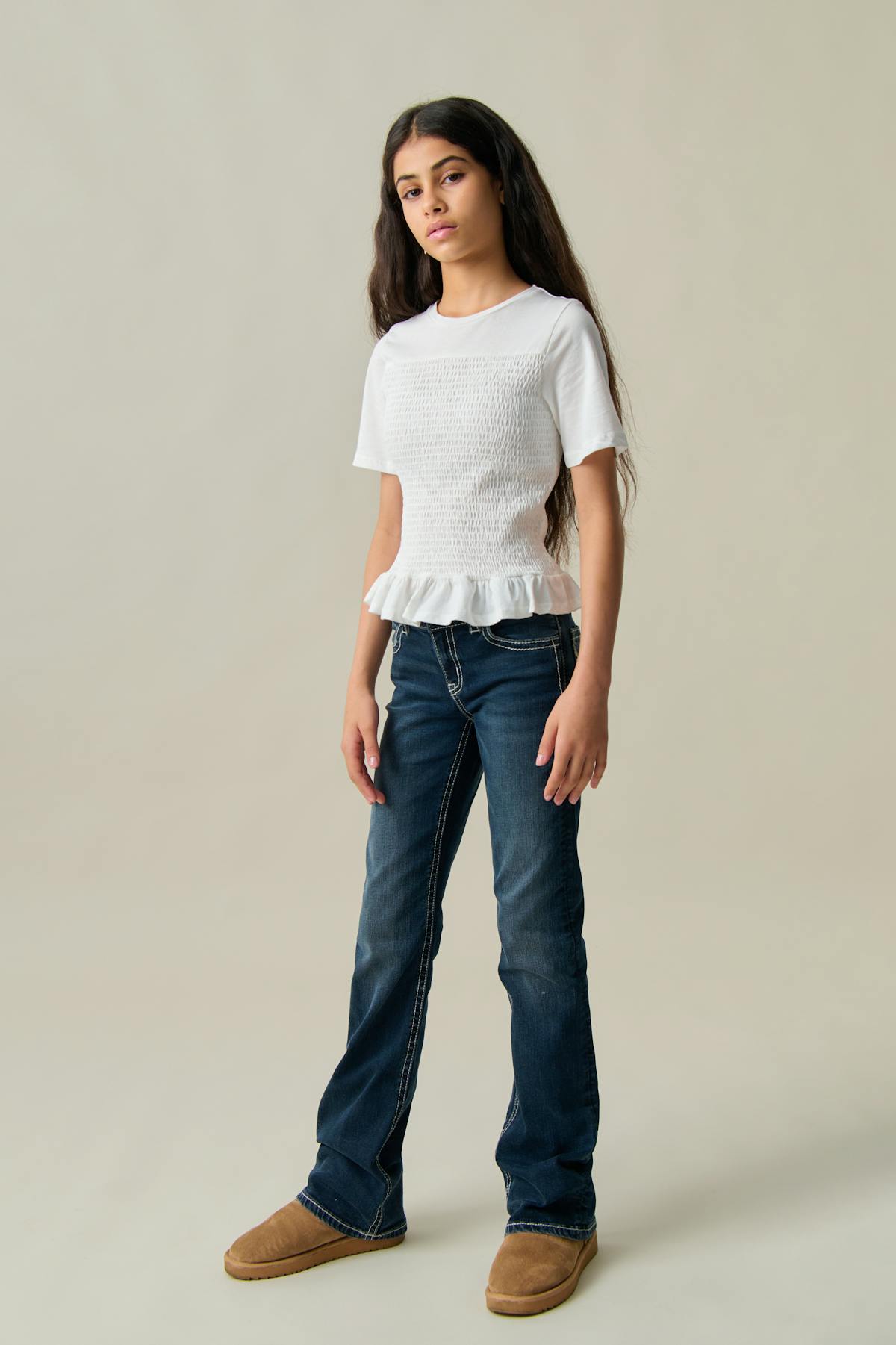 Sparkle low flare jeans