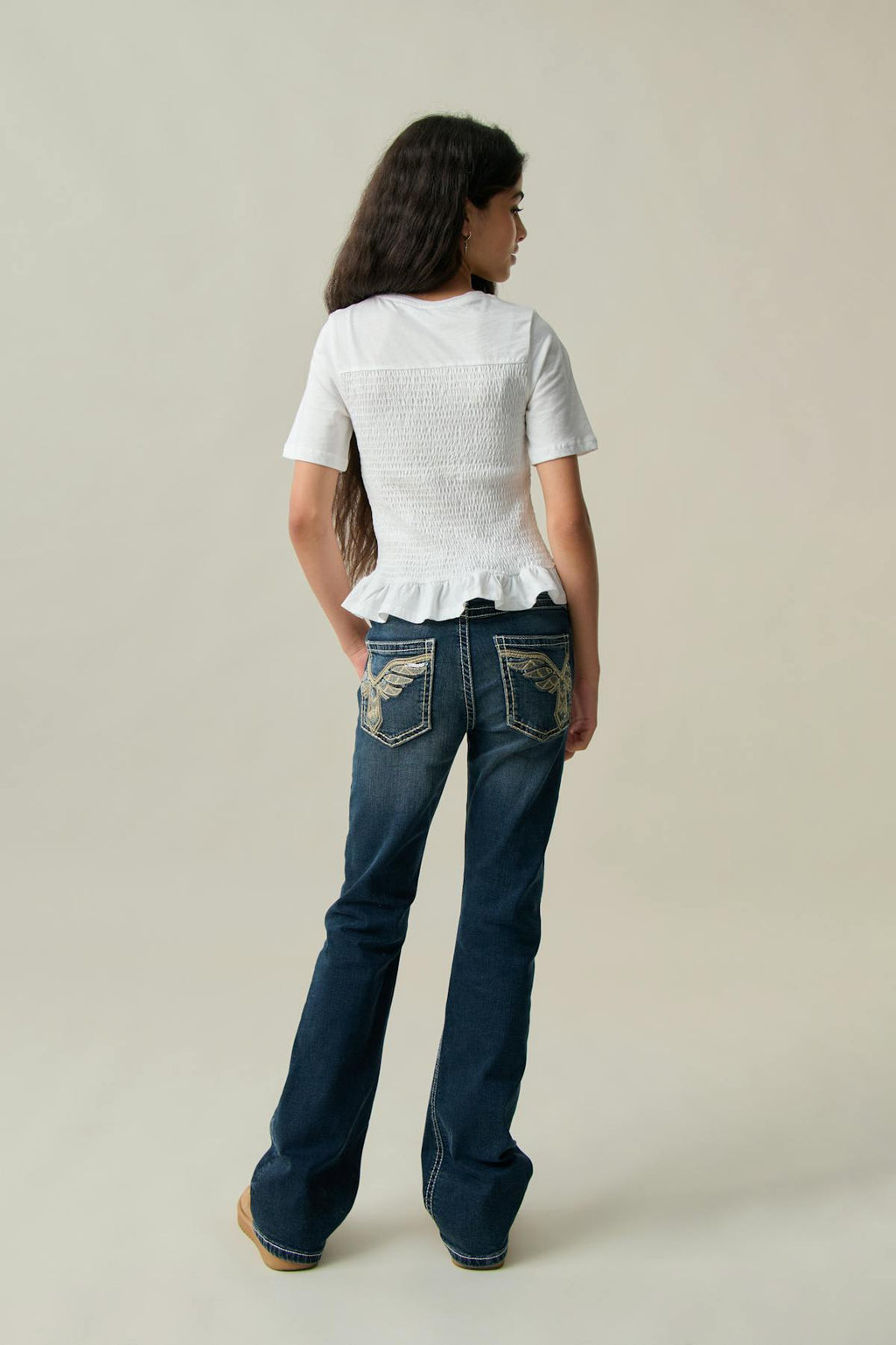 Sparkle low flare jeans