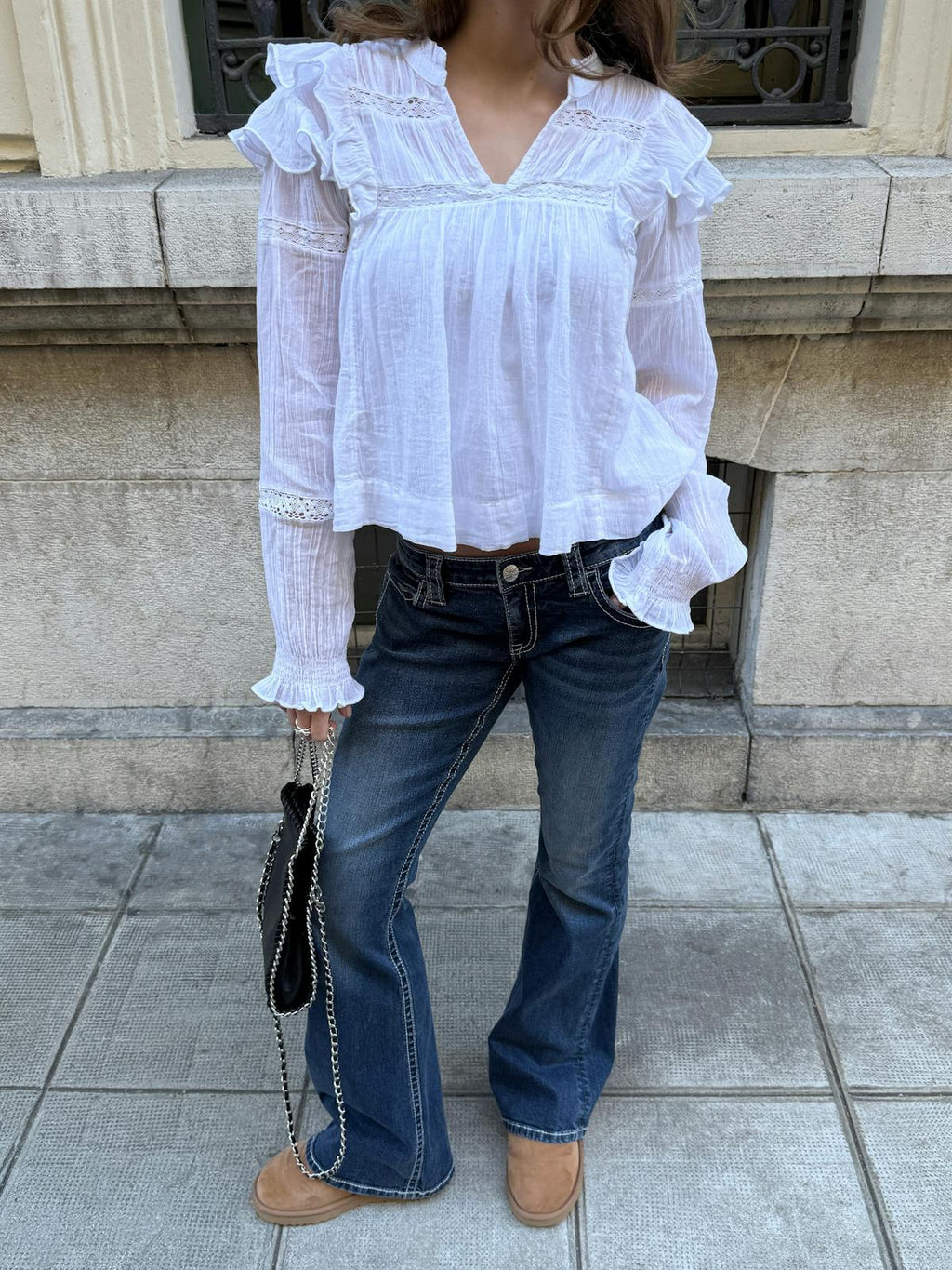 Sparkle low flare jeans