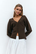 Shaped knitted cardigan