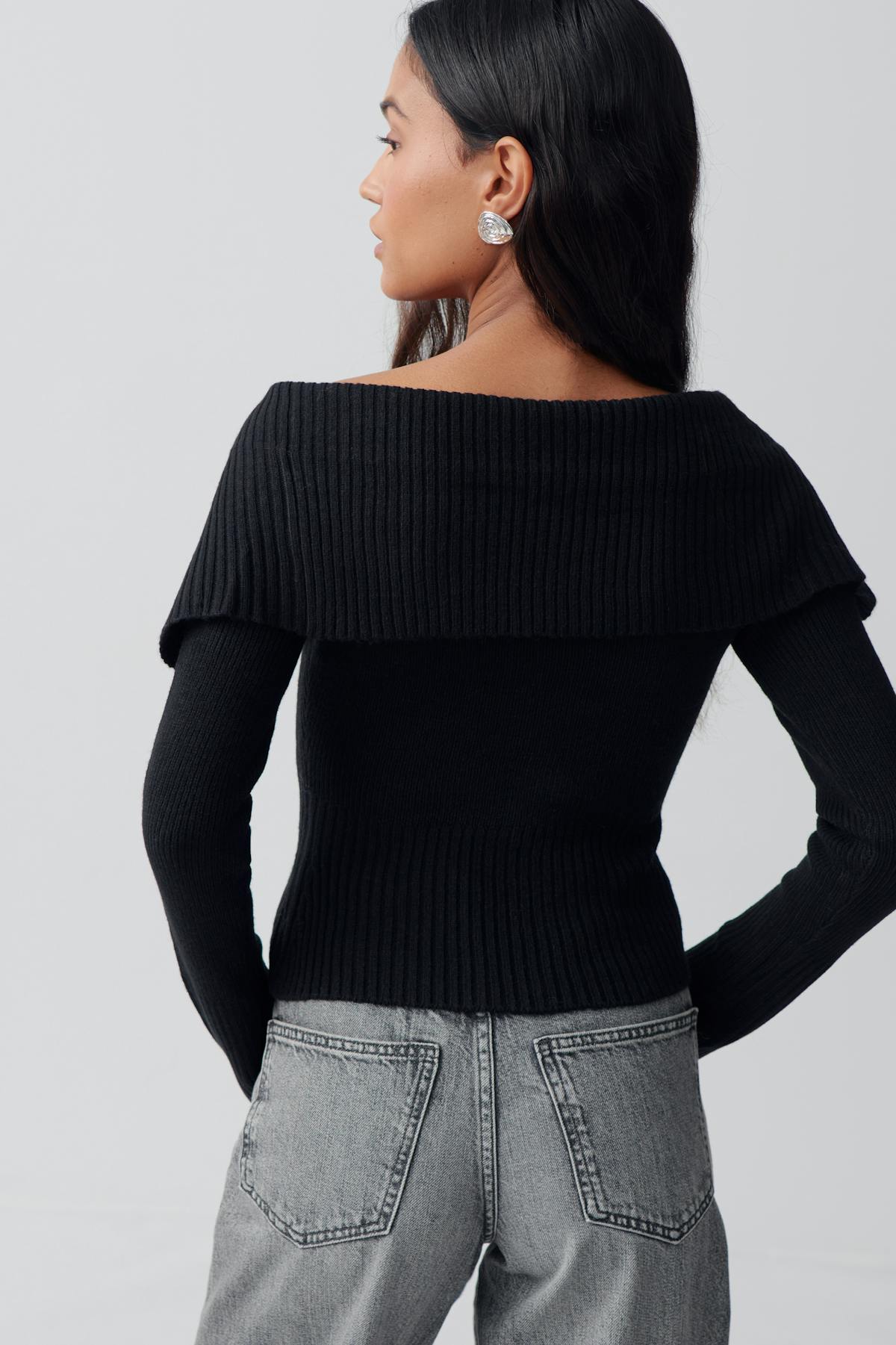Knitted zip collar cardigan