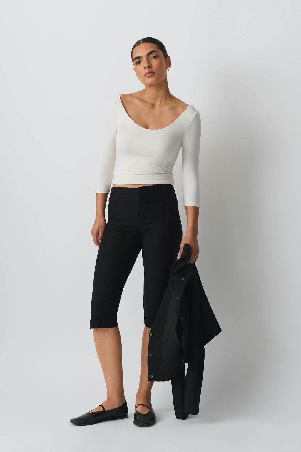 Soft touch scoop neck top