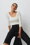 Soft touch scoop neck top