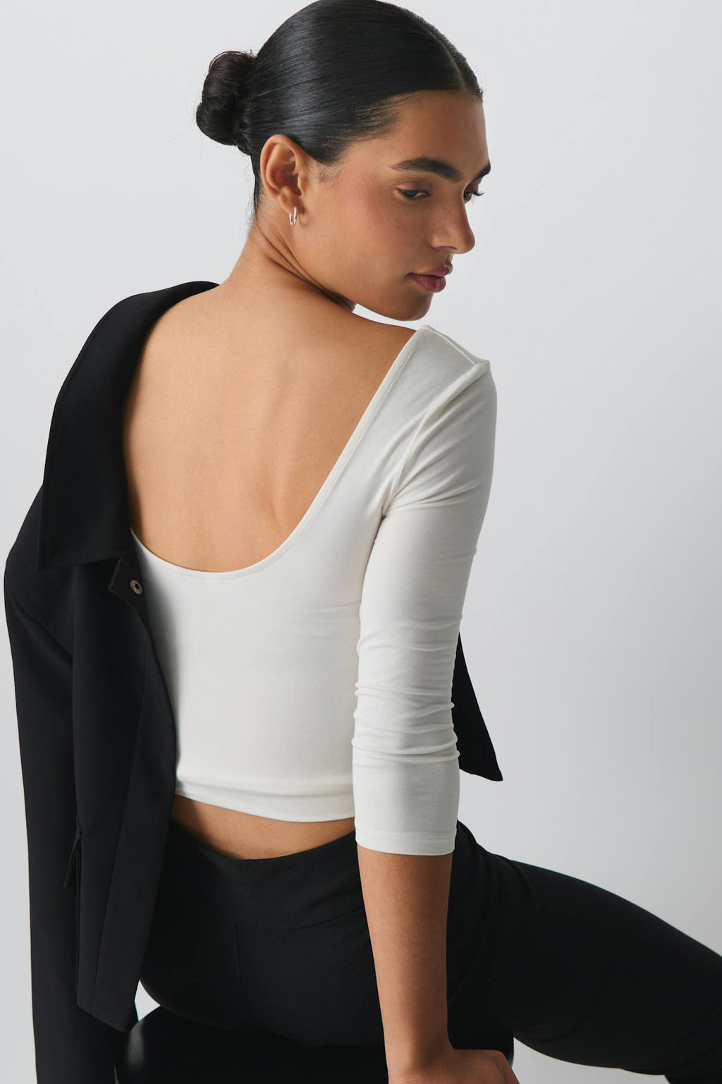 Soft touch scoop neck top