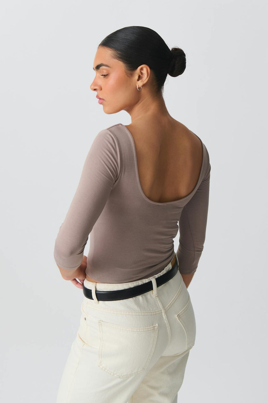 Soft touch scoop neck top