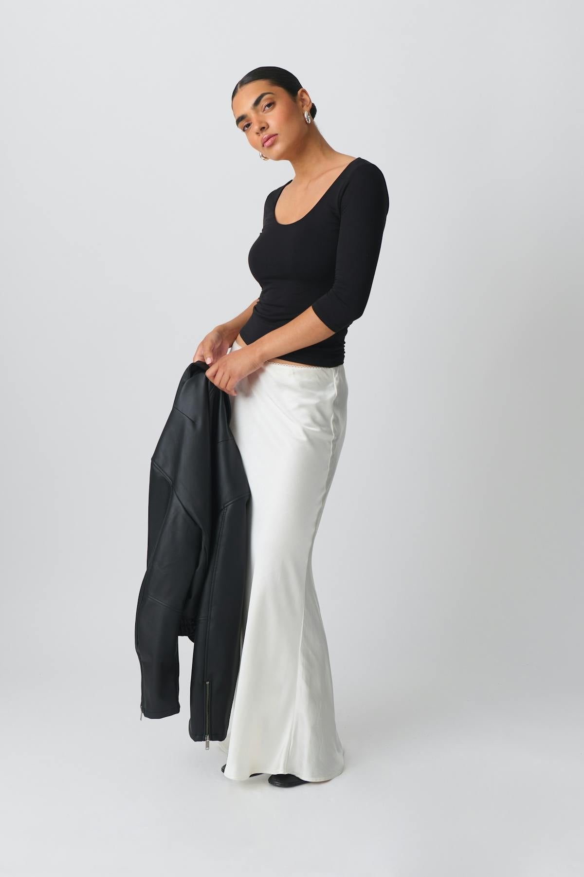 Soft touch scoop neck top
