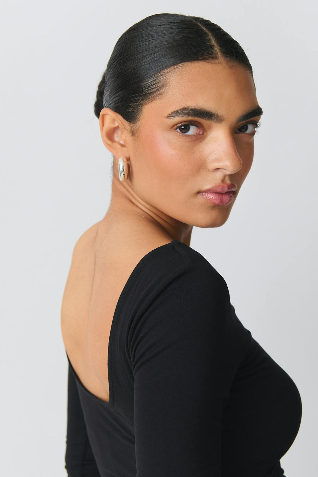 Soft touch scoop neck top