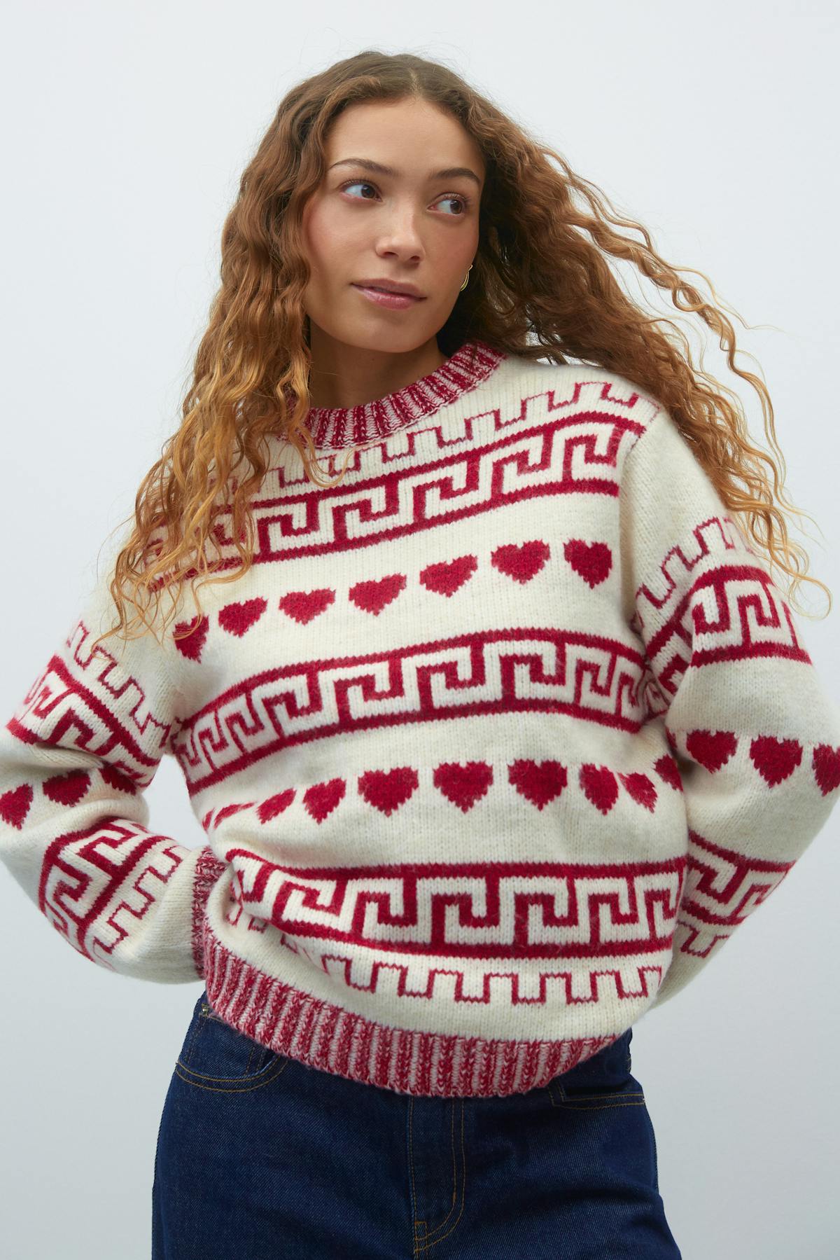 jacquard knitted sweater