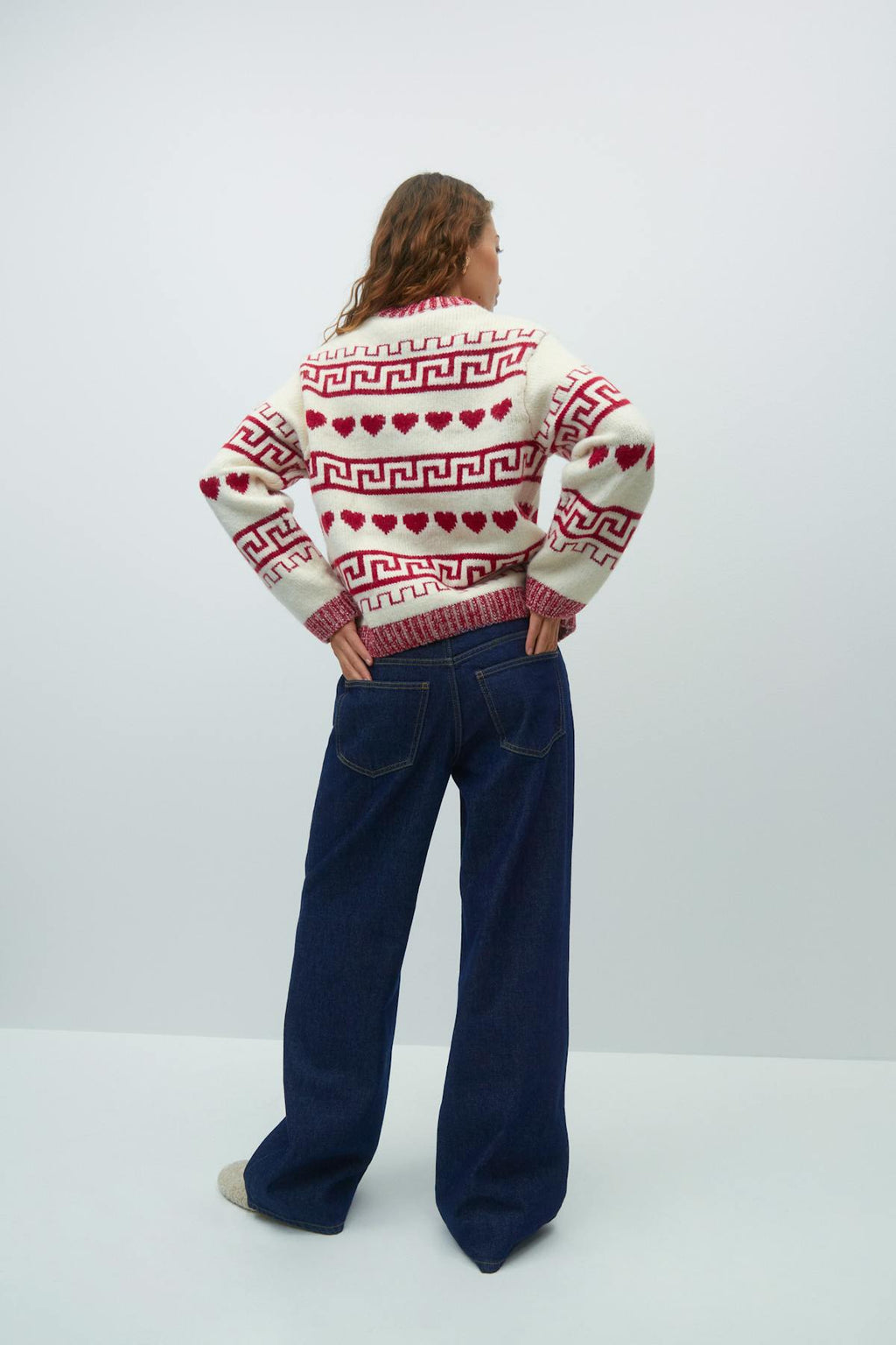 jacquard knitted sweater