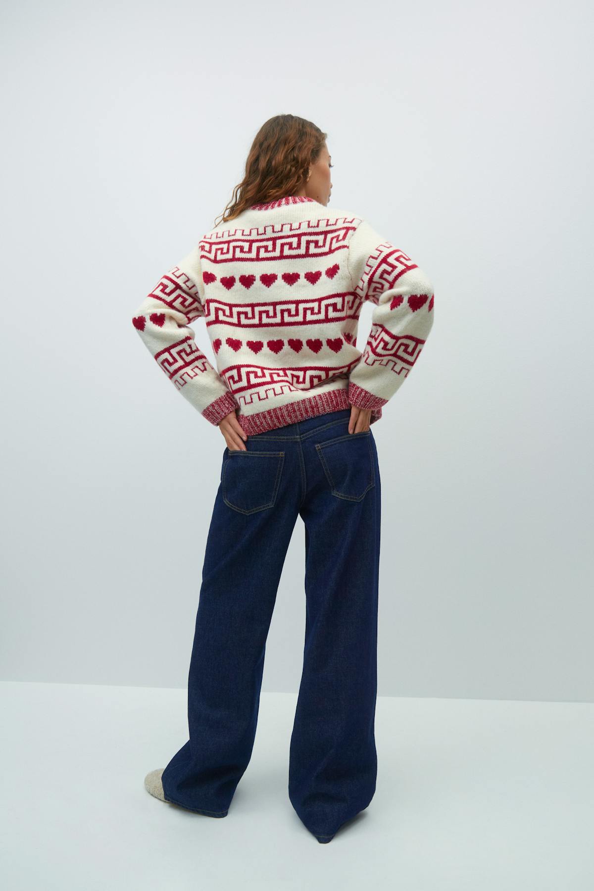 jacquard knitted sweater