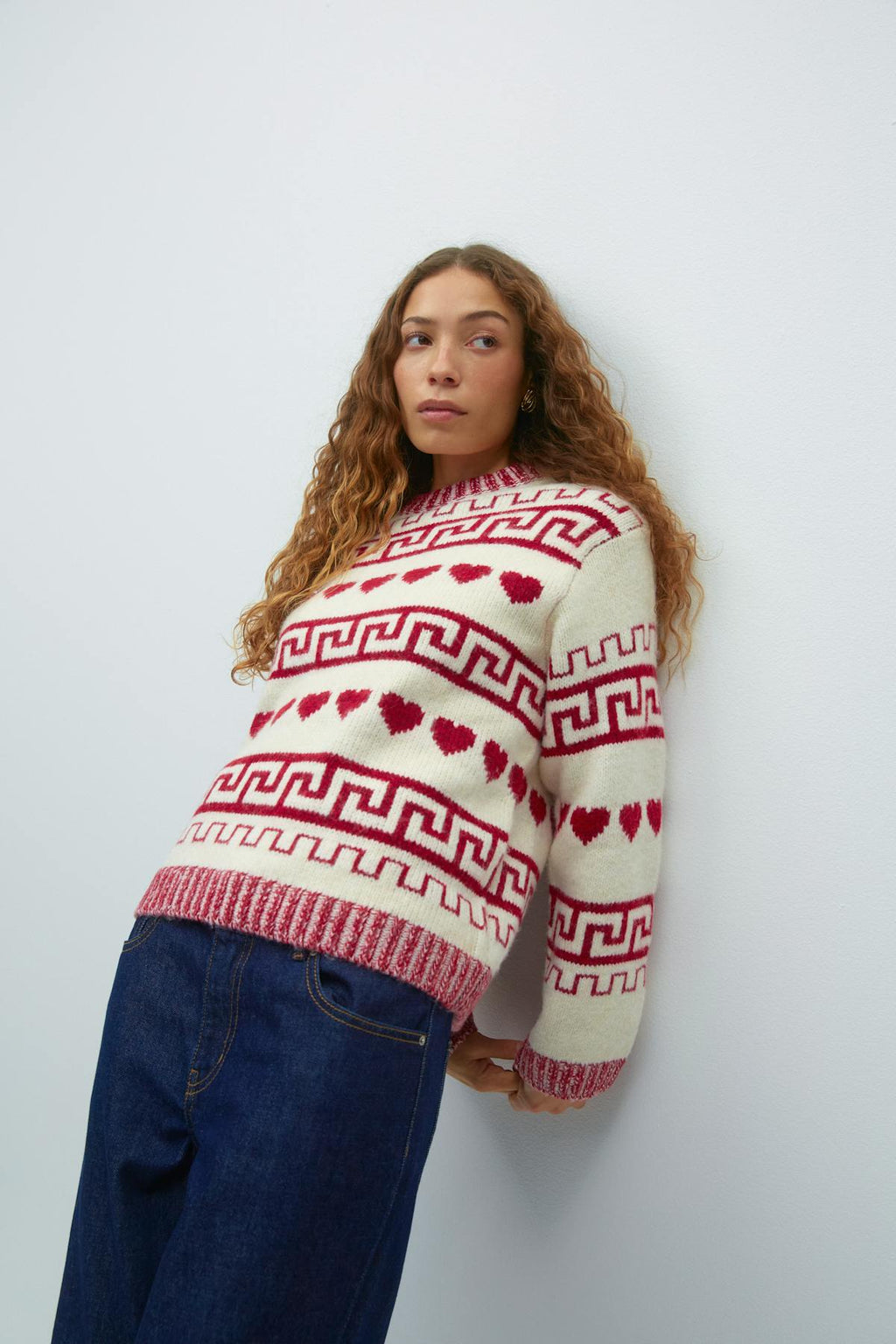 jacquard knitted sweater