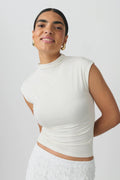 soft touch funnel neck top