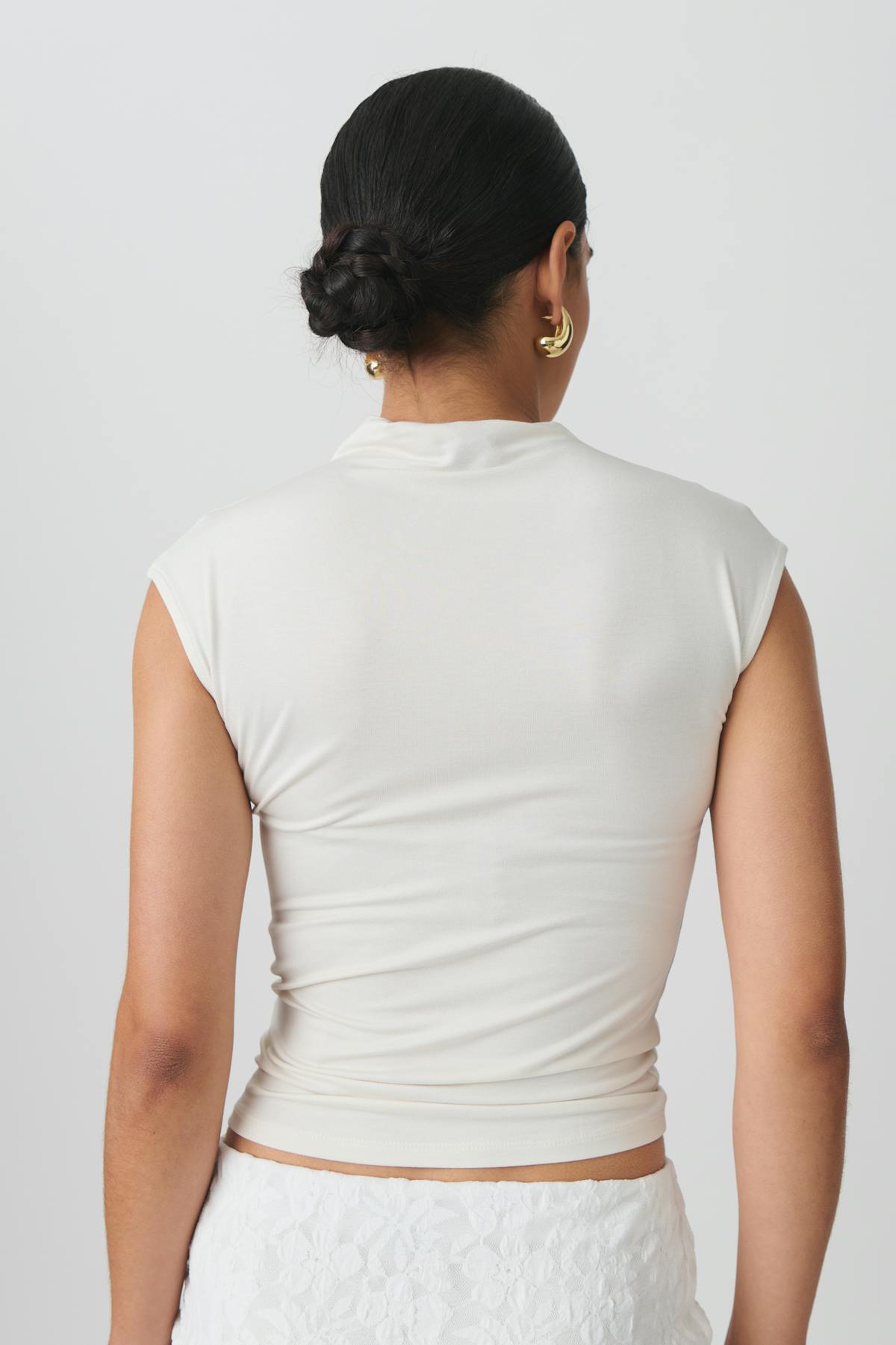 soft touch funnel neck top