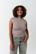 soft touch funnel neck top