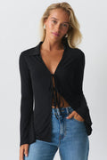 Tie front jersey shirt